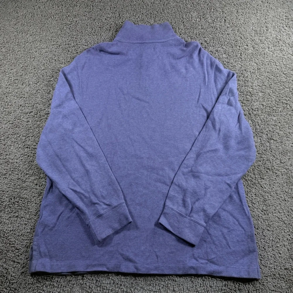 Polo Ralph Lauren Mens XXL Purple Qt Zip Cotton Pullover Sweater preppy logo